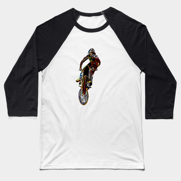 motocross Baseball T-Shirt by rickylabellevie